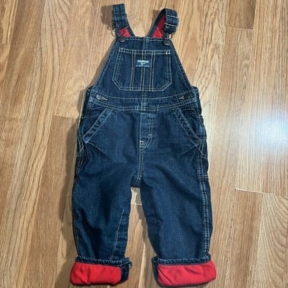 Excluded from Sale OshKosh B'gosh Vestbak Fleece Lined Bib Overalls Denim 24M - Picture 4 of 12